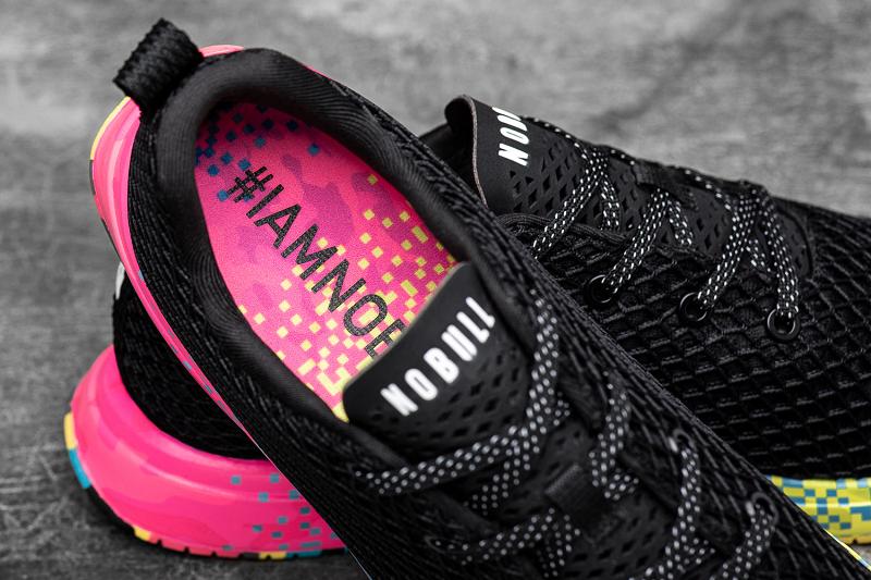 Women's Nobull Neon Glitch Mesh Running Shoes Black | SG R2615V